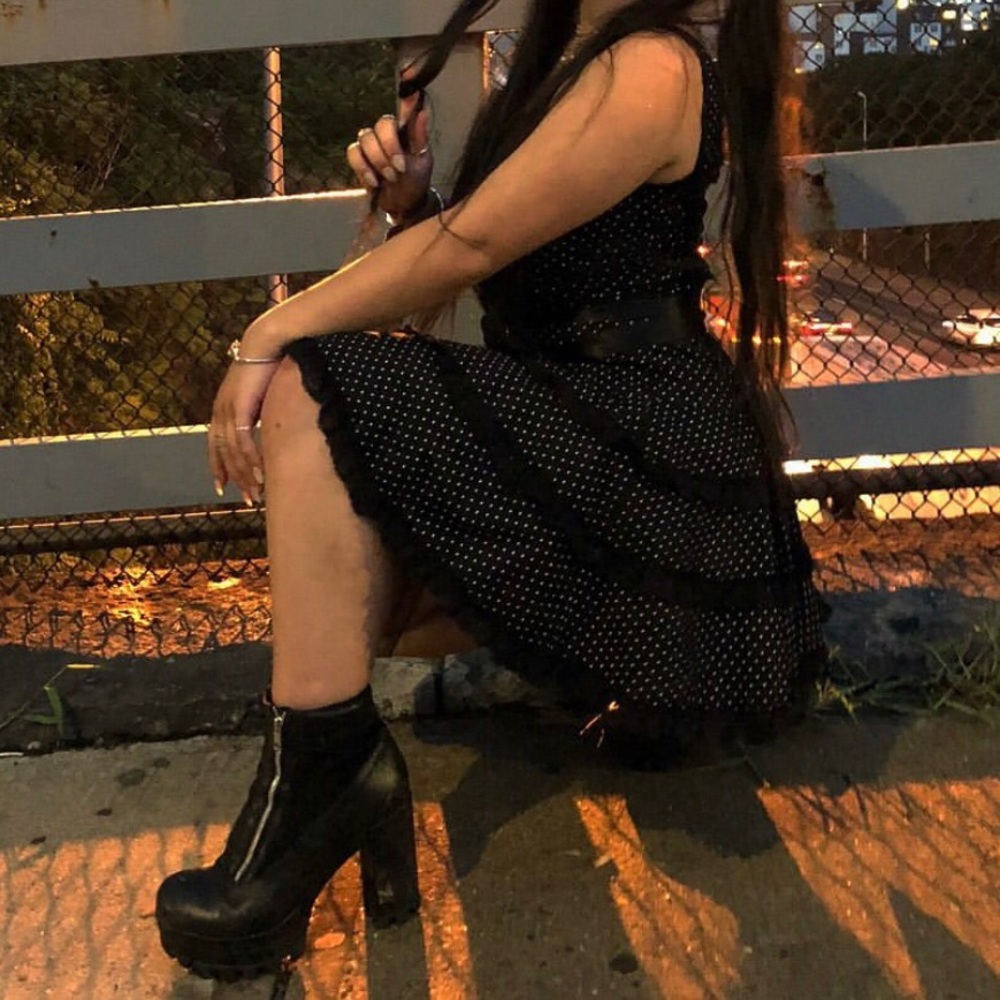 Hell Bunny Grunge Punk Emo Black Dress